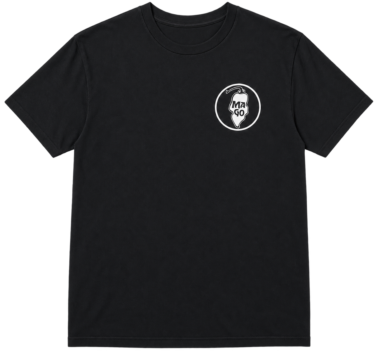 Front of Mago Black Short Sleeve T-Shirt